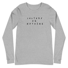 Load image into Gallery viewer, Culture or Nothing Long-Sleeve T-Shirt (Black Letters)