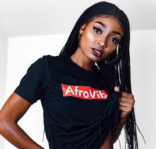 Load image into Gallery viewer, AfroVibes Original Short Sleeve T-Shirt (Black and Red)