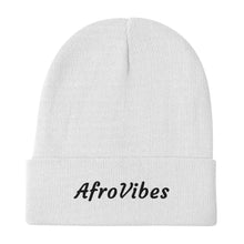 Load image into Gallery viewer, AfroVibes Beanie (Black Letters)