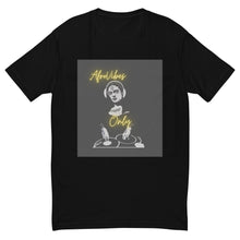 Load image into Gallery viewer, AfroVibes Only Men&#39;s Fitted Short Sleeve T-shirt - With DJ