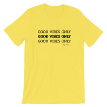 Load image into Gallery viewer, Good Vibes Only Short-Sleeve T-Shirt (Black Letters)
