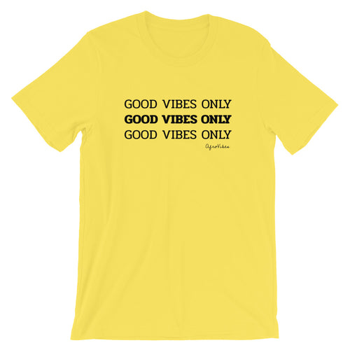 Good Vibes Only Short-Sleeve T-Shirt (Black Letters)