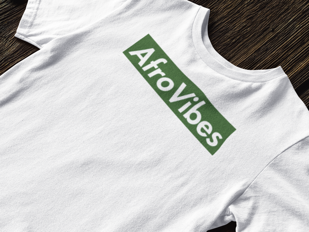 AfroVibes Original Short Sleeve T-Shirt (White and Green, Black and Green)
