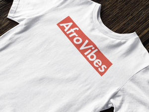 AfroVibes Original Short-Sleeve T-Shirt (White and Red)