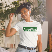 Load image into Gallery viewer, AfroVibes Original Short Sleeve T-Shirt (White and Green, Black and Green)