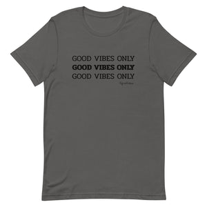 Good Vibes Only Short-Sleeve T-Shirt (Black Letters)